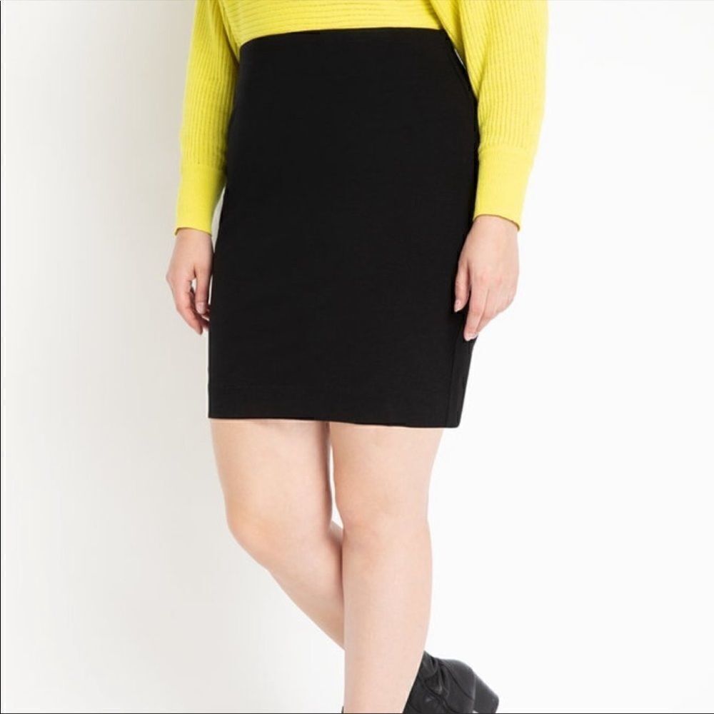 Eloquii Black Ponte Stretch Mini Skirt